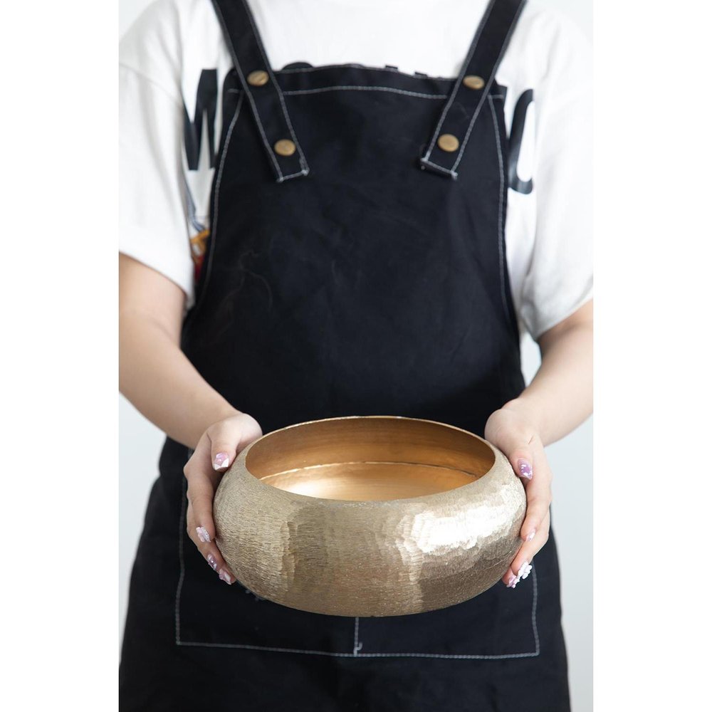 5" Gold Round Aluminum Table Vase