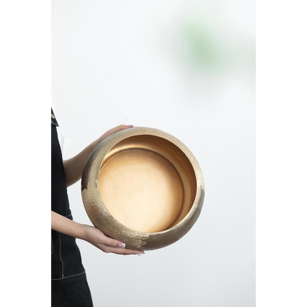 5" Gold Round Aluminum Table Vase