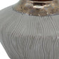 7" Brown Gold And Gray Round Ceramic Table Vase