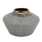 7" Bronze And Gray Ceramic Round Table Vase