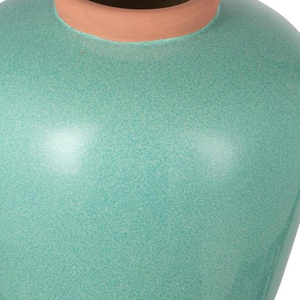 9" Brown Round Ceramic Table Vase