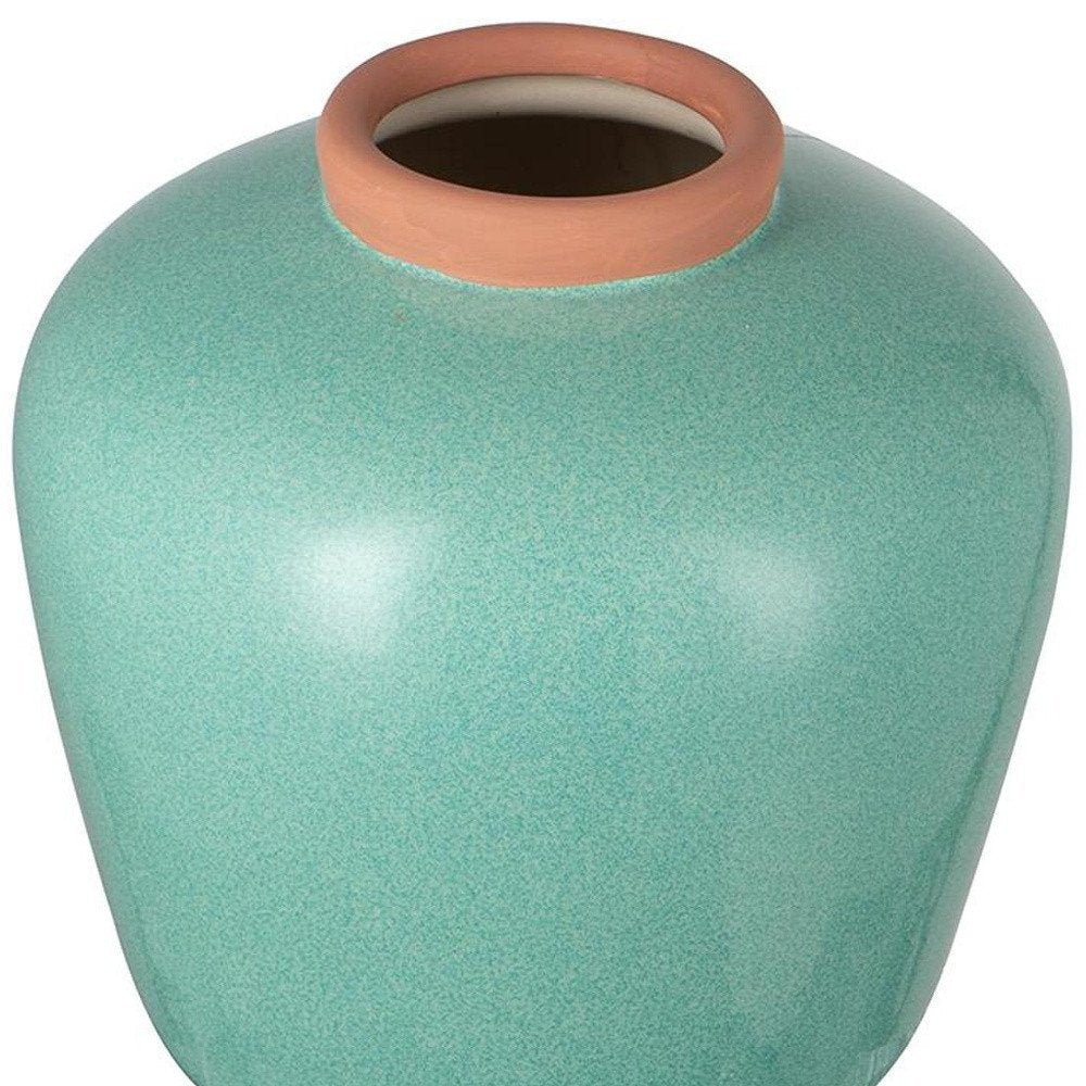 9" Brown Round Ceramic Table Vase