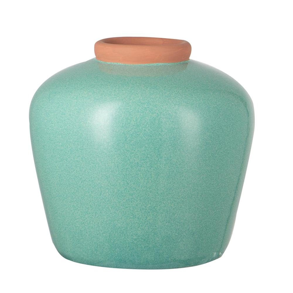 9" Brown Round Ceramic Table Vase