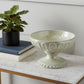 10" Gray Ceramic Round Pedestal Centerpiece Bowl