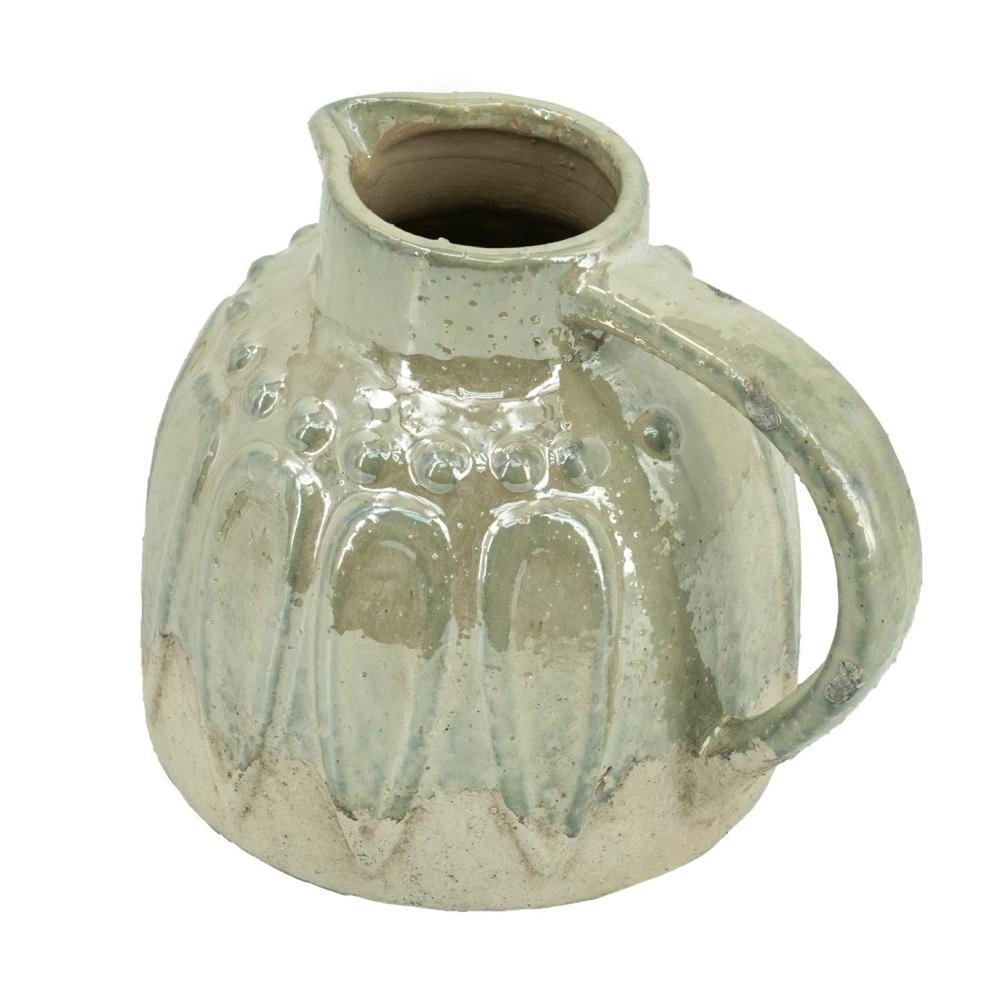 7" Gray Ceramic Round Jug Vase