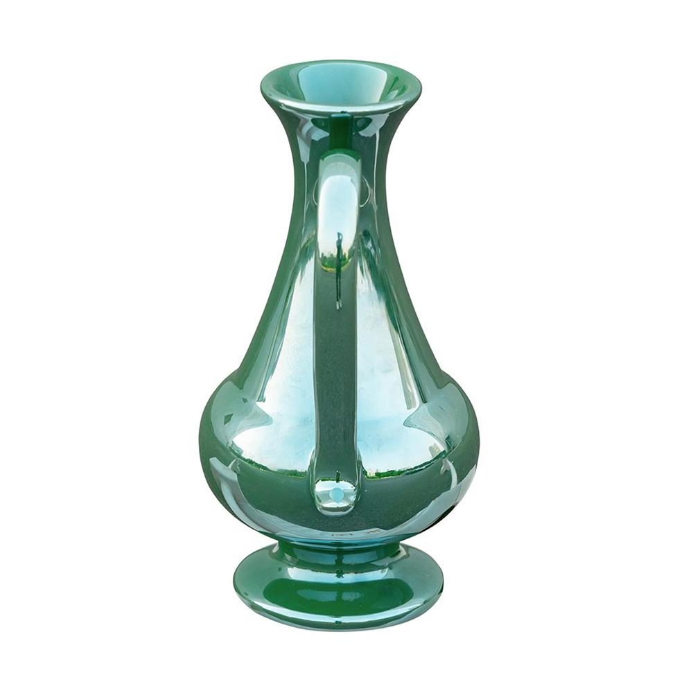 10" Hunter Green Ceramic Amphora Table Vase