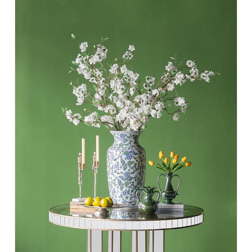 10" Hunter Green Ceramic Amphora Table Vase
