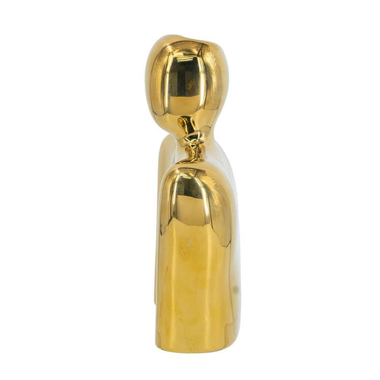 8" Gold Ceramic Modern Abstract Table Vase