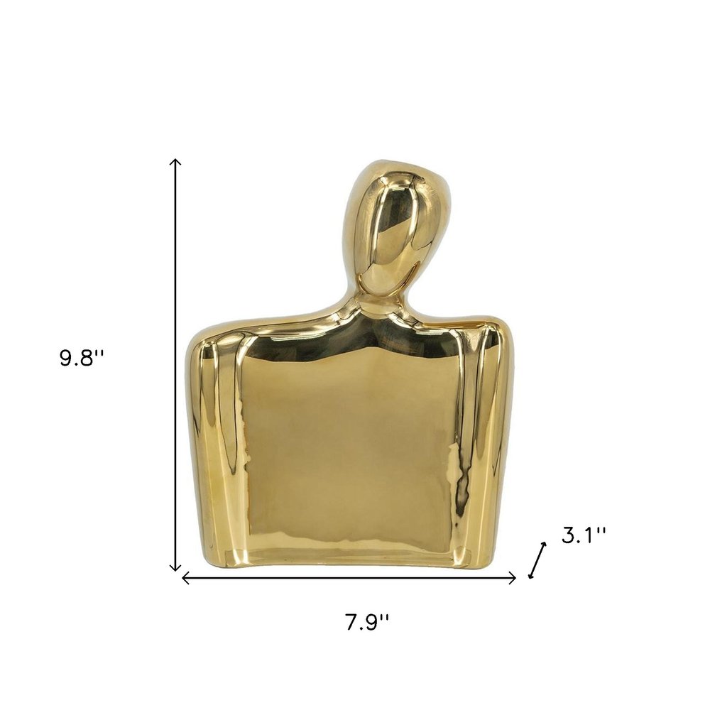 10" Gold Ceramic Table Vase