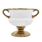 7" White And Gold Amphora Ceramic Urn