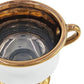 7" White And Gold Amphora Ceramic Urn