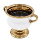 7" White And Gold Amphora Ceramic Urn