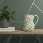 7" Green and White Leaf Round Ceramic Jug Vase With Does Not Apply