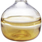 9" Clear And Brown Ombre Glass Round Table Vase