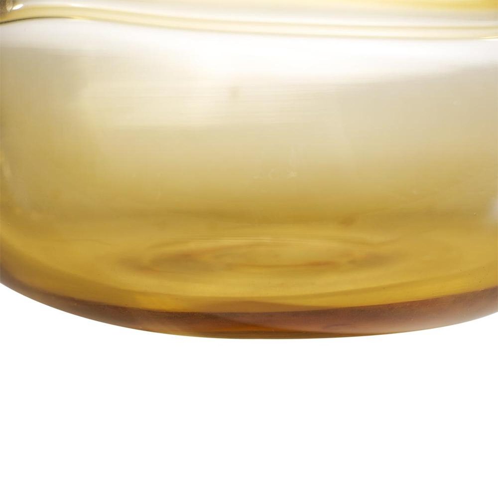 9" Clear And Brown Ombre Round Glass Table Vase