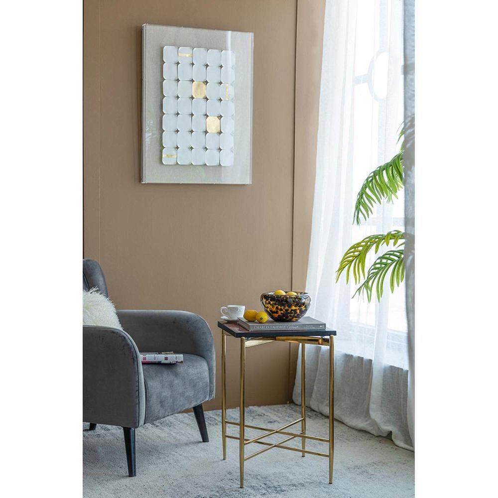 4" Beige Brown And Black Animal Print Round Glass Table Vase