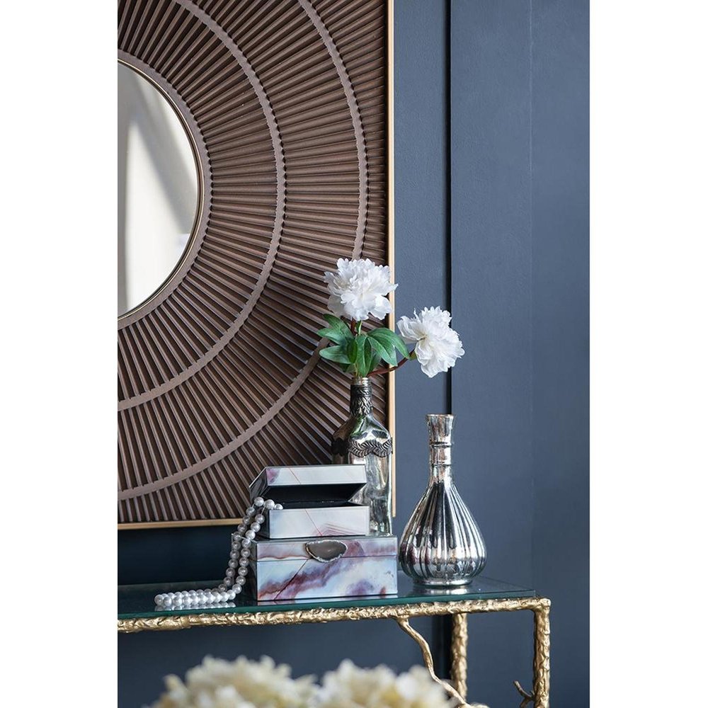 10" Silver Glass Round Table Vase