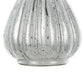 10" Antiqued Silver Glass Round Table Vase