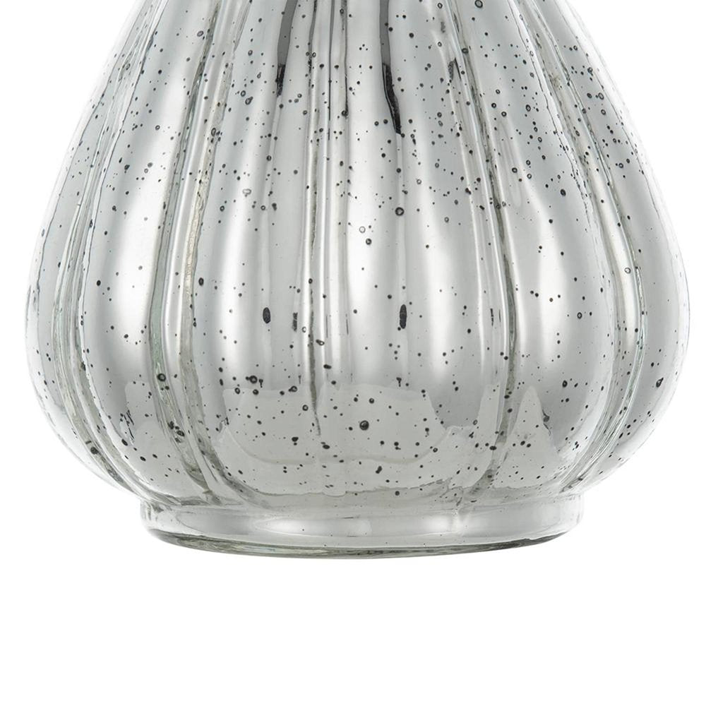 10" Silver Glass Round Table Vase