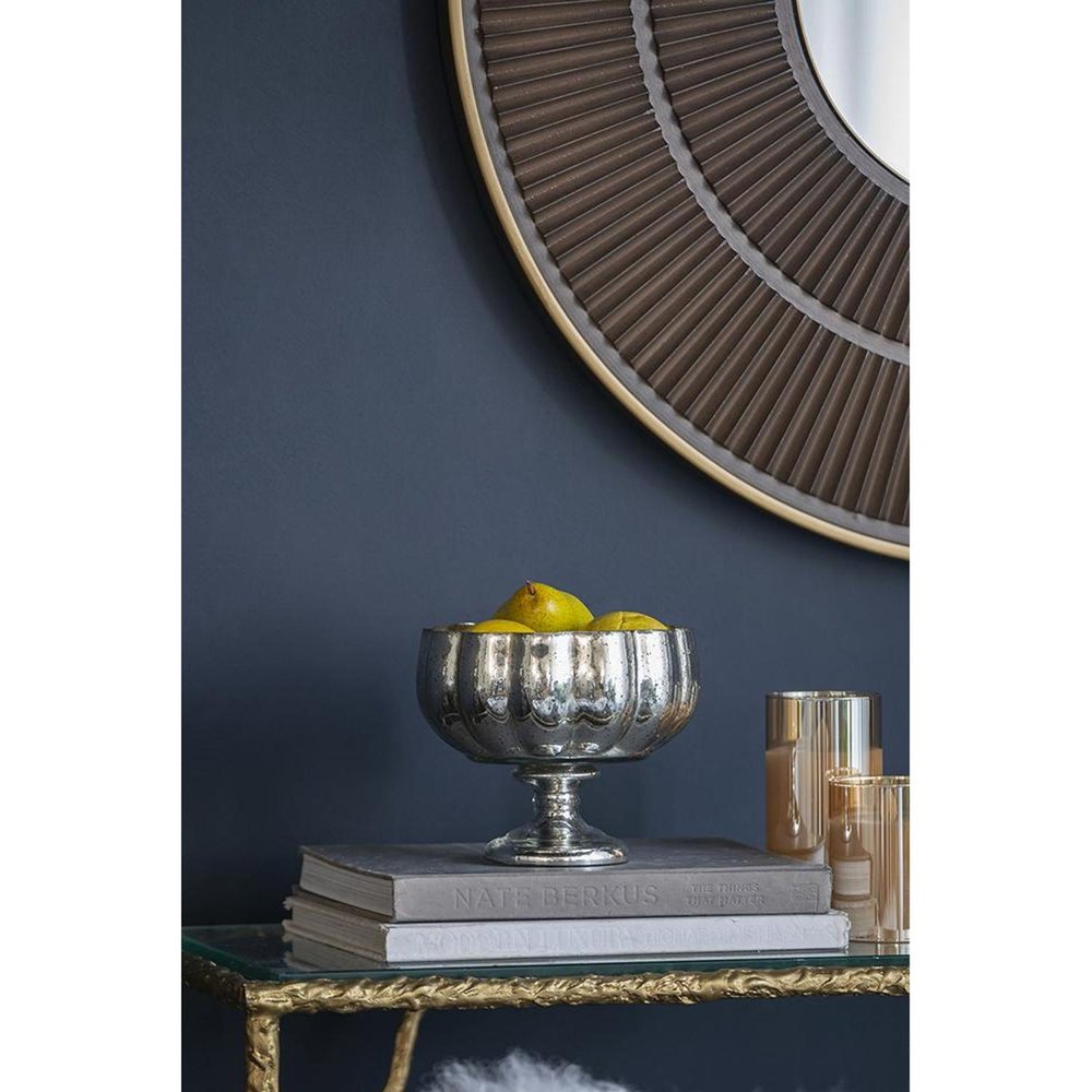 6" Silver Wavy Glass Table Vase