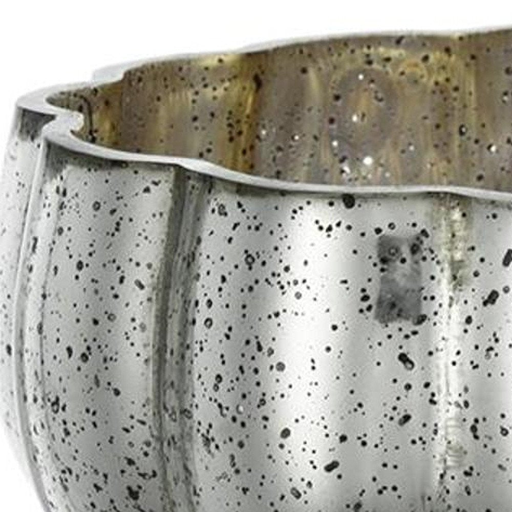 6" Silver Wavy Glass Table Vase