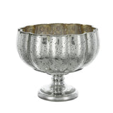 6" Silver Wavy Glass Table Vase