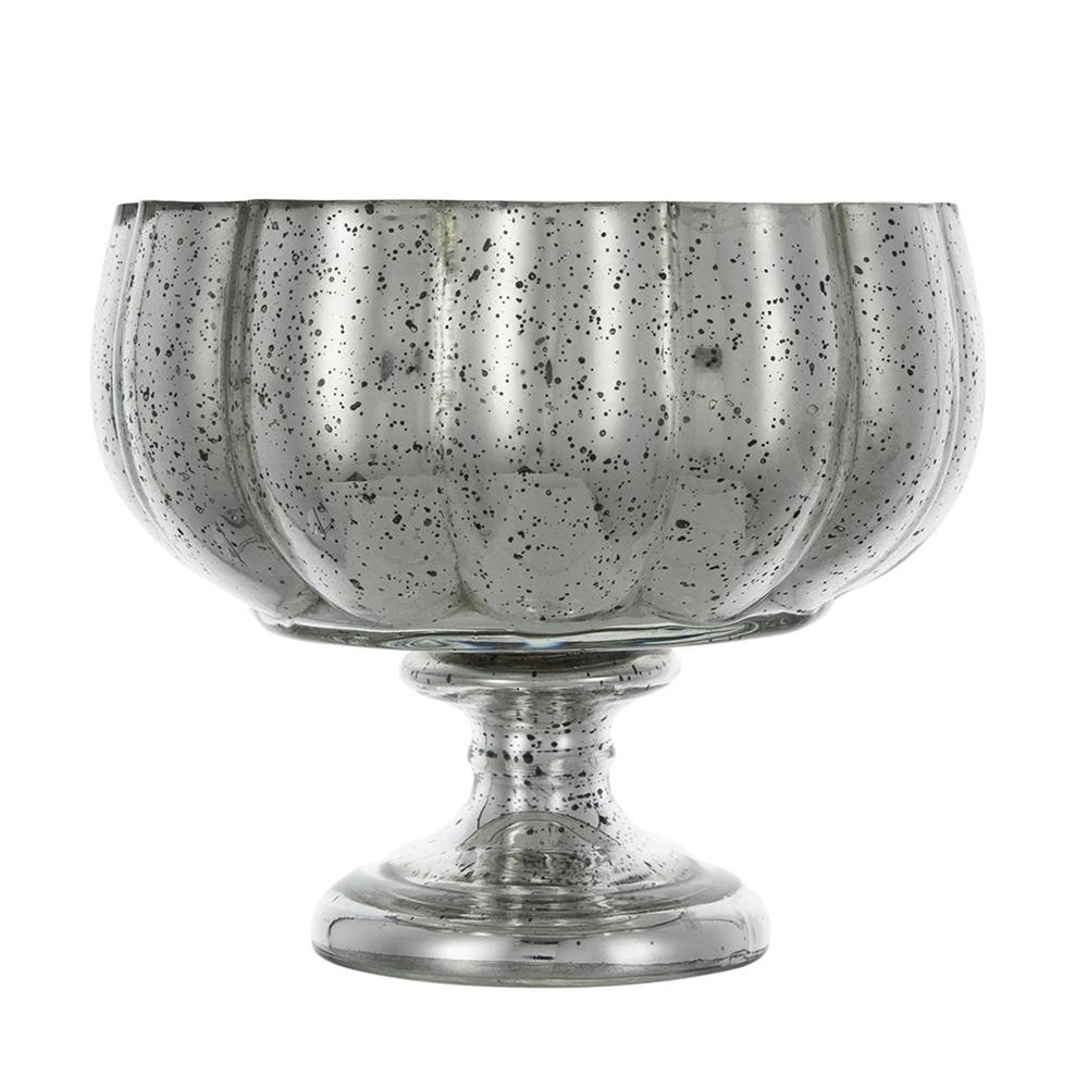 6" Silver Wavy Glass Table Vase