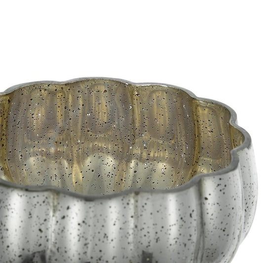 6" Silver Wavy Glass Table Vase