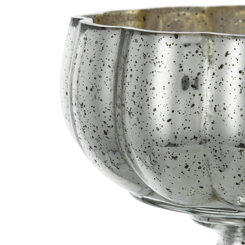 6" Silver Wavy Glass Table Vase