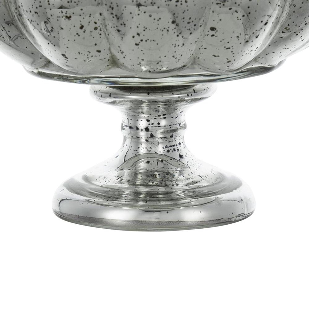 6" Silver Wavy Glass Table Vase