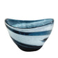6" Blue And White Oval Glass Table Vase