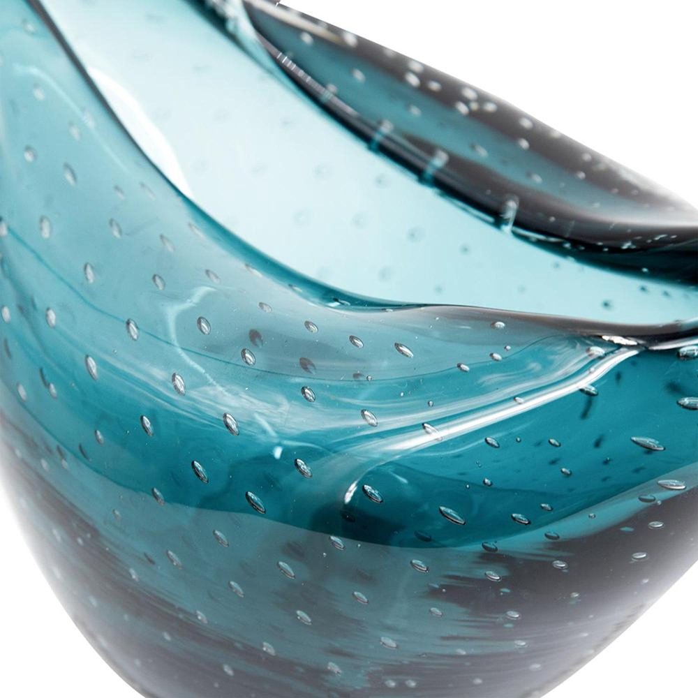 7" Cerulean Oval Glass Table Vase