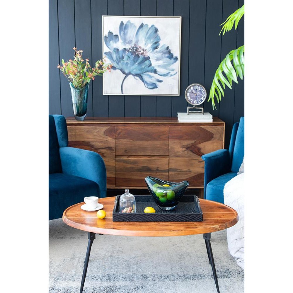 7" Cerulean Oval Glass Table Vase