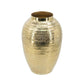 13" Gold Hammered Aluminum Urn Table Vase