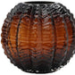 6" Burnt Umber Glass Textured Round Table Vase
