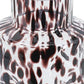 8" Amber And Clear Abstract Glass Cylinder Table Vase