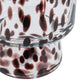 10" Clear Burgundy And Black Abstract Glass Cylinder Table Vase