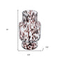 10" Amber And Clear Abstract Glass Cylinder Table Vase