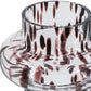 8" Amber And Clear Abstract Glass Cylinder Table Vase