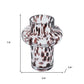 8" Clear Burgundy And Black Abstract Cylinder Glass Table Vase