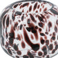 6" Amber And Clear Abstract Glass Round Table Vase