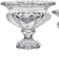 Set of Two Clear Glass Round Bowl Table Vases