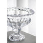 Set of Two Clear Glass Round Bowl Table Vases