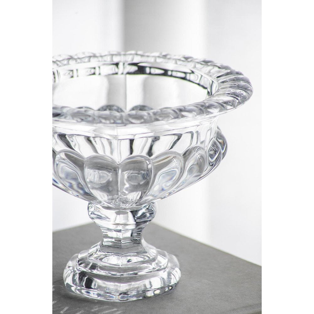 Set of Two Clear Round Glass Table Vase