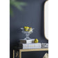 Set of Two Clear Glass Round Bowl Table Vases