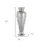 20" Antiqued Silver Etched Floral Glass Round Table Vase