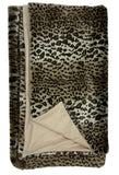 60" X 86" Brown And Dark Brown Leopard Faux Fur Throw Blanket
