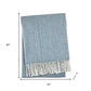 51" X 67" Blue Cotton Woven Herringbone Throw Blanket with Fringe