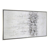 Winter Storm Hand Painted Silver Floater Frame Wall Art