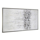 Winter Storm Hand Painted Silver Floater Frame Wall Art